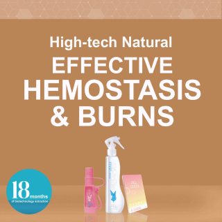 High-tech natural effective hemostasis and burns